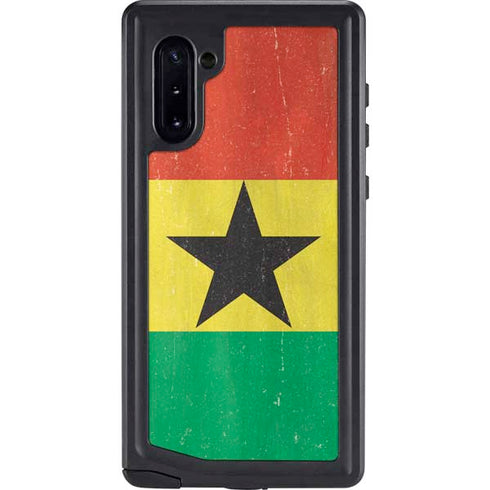 Ghana Flag Distressed Galaxy Note 10 Waterproof Case
