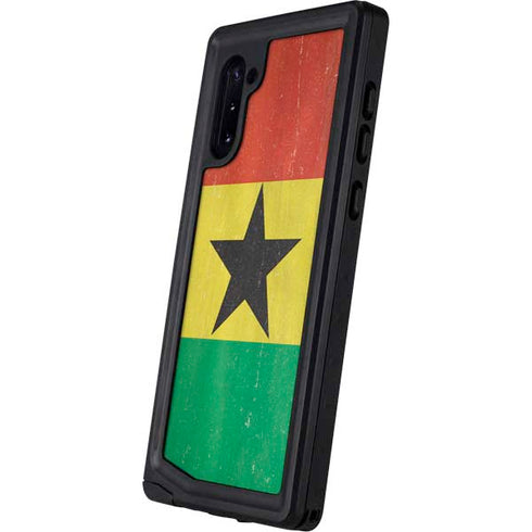 Ghana Flag Distressed Galaxy Note 10 Waterproof Case