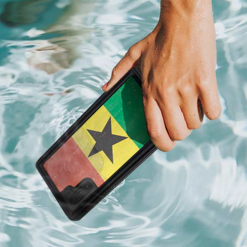 Ghana Flag Distressed Galaxy Note 10 Waterproof Case