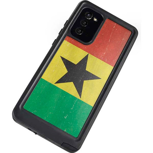 Ghana Flag Distressed Galaxy Note20 5G Waterproof Case