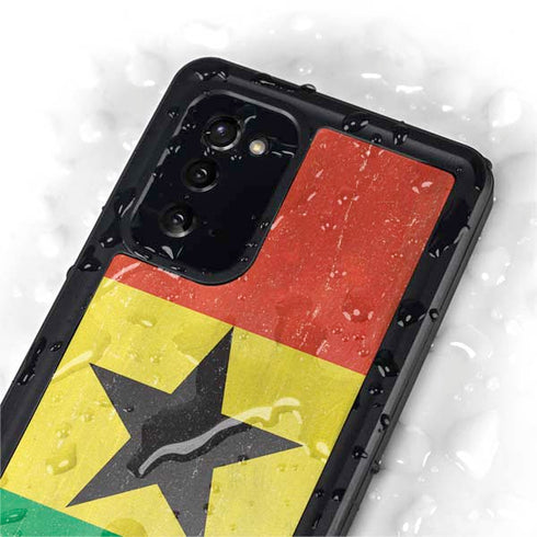 Ghana Flag Distressed Galaxy Note20 5G Waterproof Case