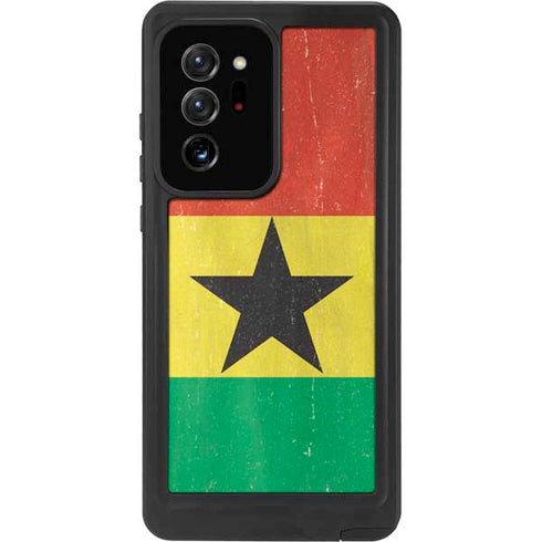 Ghana Flag Distressed Galaxy Note20 Ultra 5G Waterproof Case
