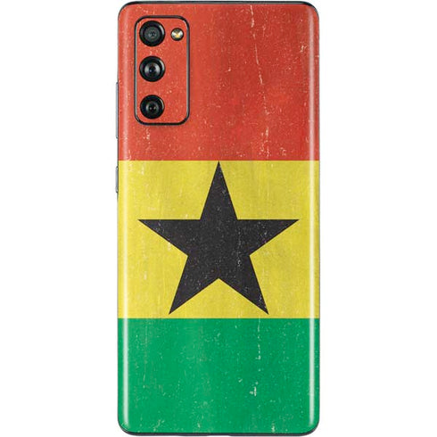 Ghana Flag Distressed Galaxy S20 Fan Edition Skin