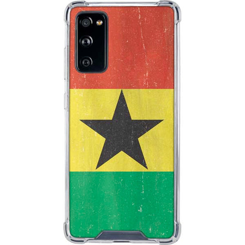 Ghana Flag Distressed Galaxy S20 FE Clear Case