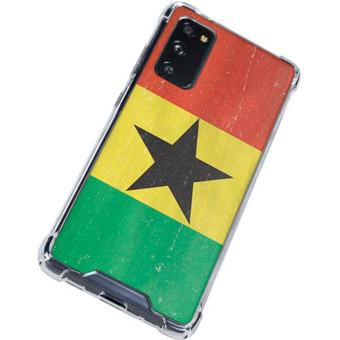 Ghana Flag Distressed Galaxy S20 FE Clear Case