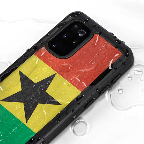 Ghana Flag Distressed Galaxy S20 Plus Waterproof Case