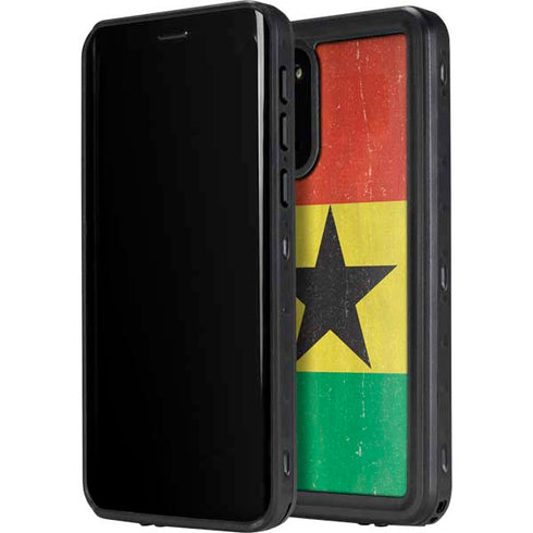 Ghana Flag Distressed Galaxy S20 Waterproof Case