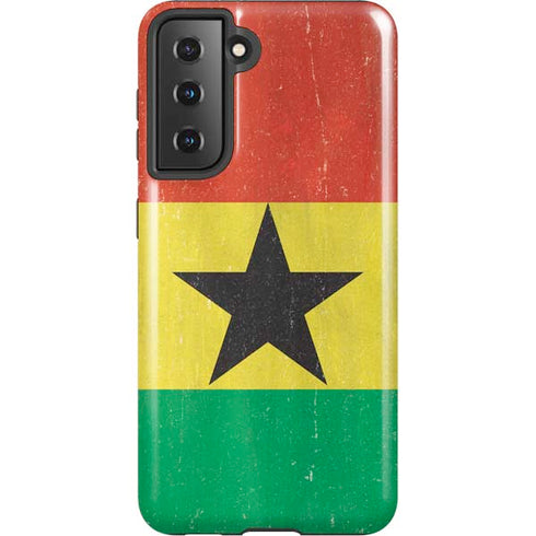 Ghana Flag Distressed Galaxy S21 5G Pro Case