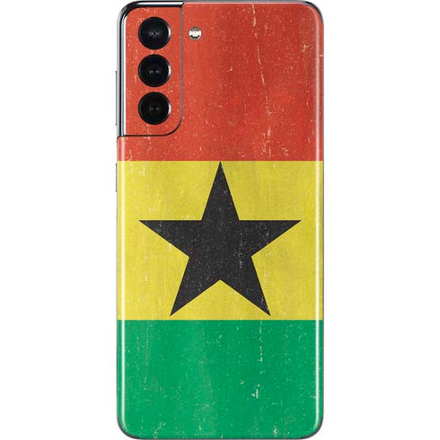 Ghana Flag Distressed Galaxy S21 5G Skin