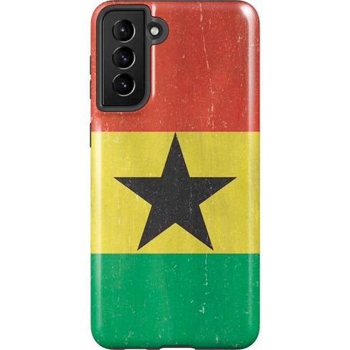 Ghana Flag Distressed Galaxy S21 FE Pro Case