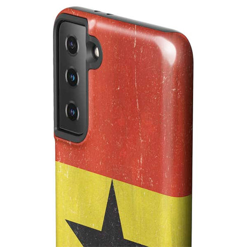 Ghana Flag Distressed Galaxy S21 FE Pro Case