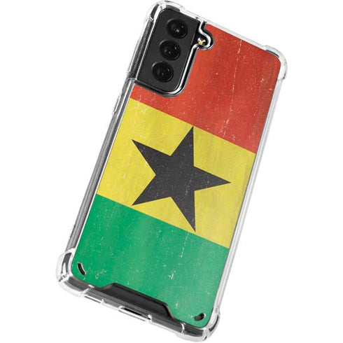 Ghana Flag Distressed Galaxy S21 Plus 5G Clear Case