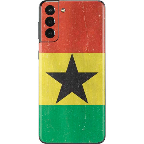 Ghana Flag Distressed Galaxy S21 Plus 5G Skin