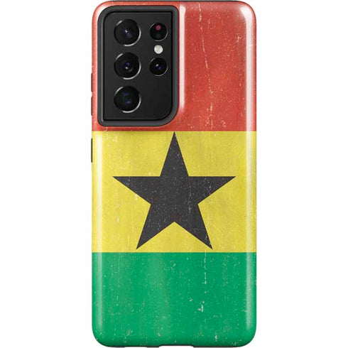 Ghana Flag Distressed Galaxy S21 Ultra 5G Pro Case