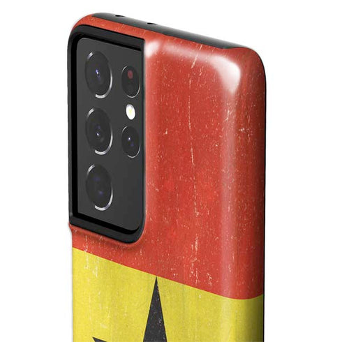 Ghana Flag Distressed Galaxy S21 Ultra 5G Pro Case