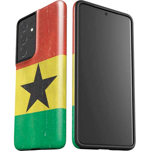 Ghana Flag Distressed Galaxy S21 Ultra 5G Pro Case