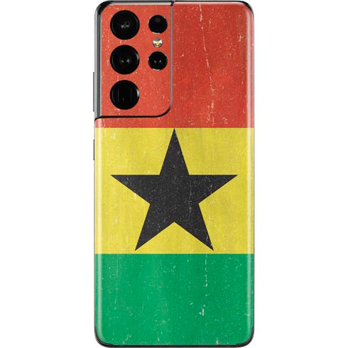Ghana Flag Distressed Galaxy S21 Ultra 5G Skin