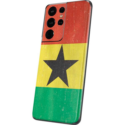 Ghana Flag Distressed Galaxy S21 Ultra 5G Skin