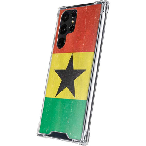Ghana Flag Distressed Galaxy S22 Ultra Clear Case