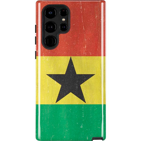 Ghana Flag Distressed Galaxy S22 Ultra Pro Case