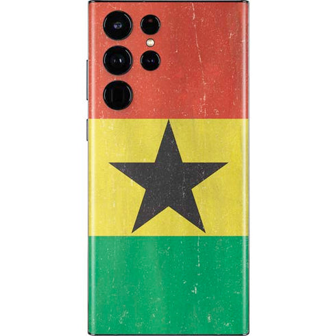Ghana Flag Distressed Galaxy S22 Ultra Skin