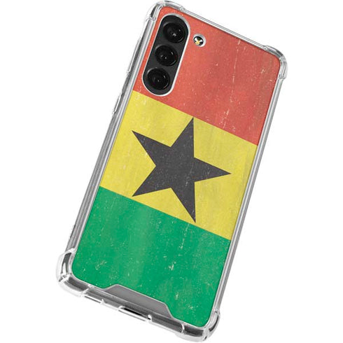 Ghana Flag Distressed Galaxy S23 Plus Clear Case