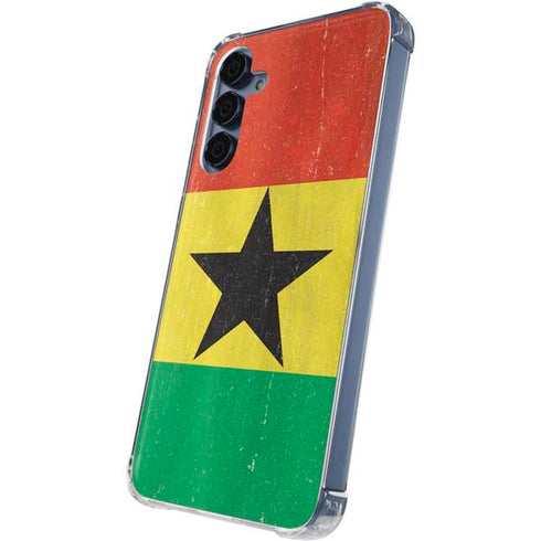 Ghana Flag Distressed Galaxy S24 Clear Case