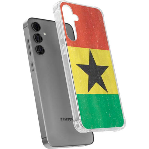 Ghana Flag Distressed Galaxy S24 Plus Clear Case