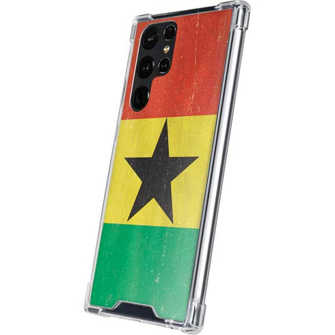 Ghana Flag Distressed Galaxy S24 Ultra Clear Case