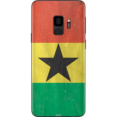 Ghana Flag Distressed Galaxy S9 Skin
