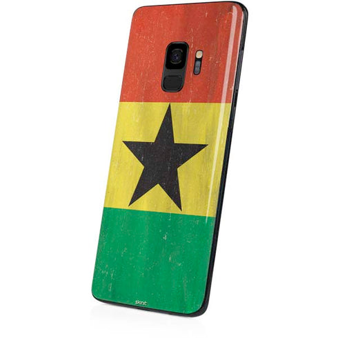 Ghana Flag Distressed Galaxy S9 Skin