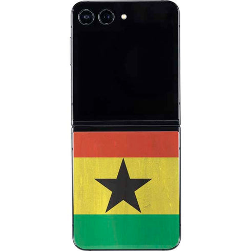 Ghana Flag Distressed Galaxy Z Flip5 5G Skin