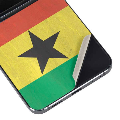 Ghana Flag Distressed Galaxy Z Flip5 5G Skin