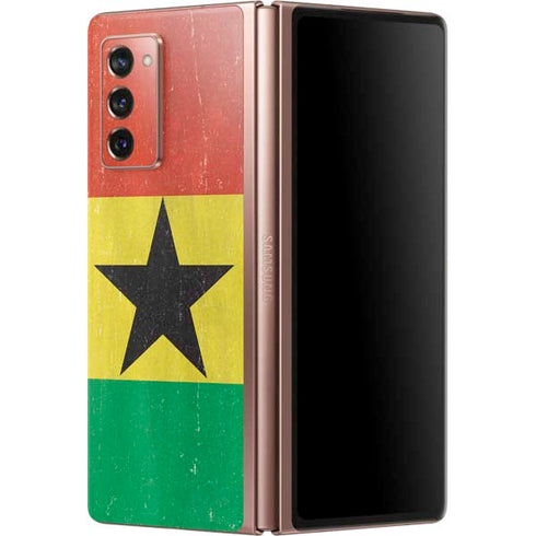 Ghana Flag Distressed Galaxy Z Fold2 5G Skin