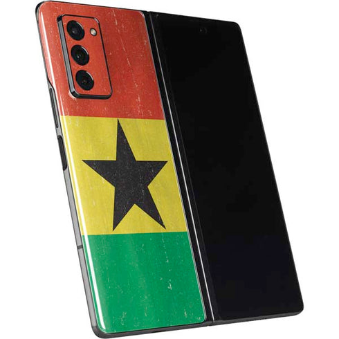 Ghana Flag Distressed Galaxy Z Fold2 5G Skin
