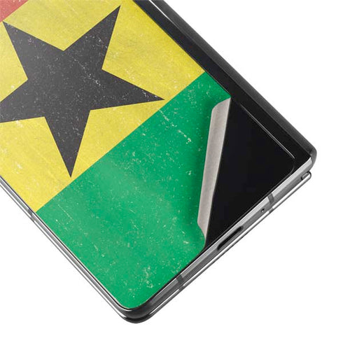 Ghana Flag Distressed Galaxy Z Fold2 5G Skin