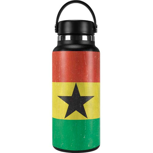Ghana Flag Distressed Hydro Flask 32oz Wide Mouth Skin