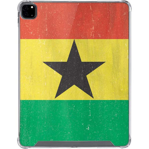 Ghana Flag Distressed iPad Pro 12.9in (2020) Clear Case