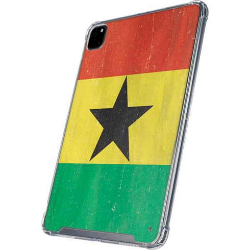 Ghana Flag Distressed iPad Pro 12.9in (2020) Clear Case