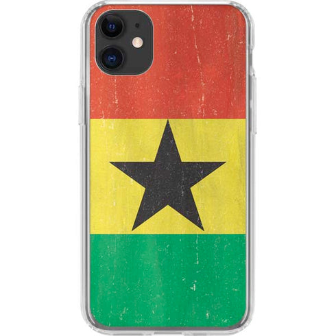 Ghana Flag Distressed iPhone 11 Clear Case