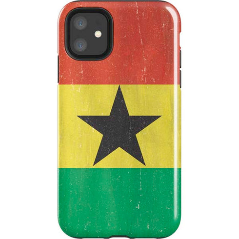 Ghana Flag Distressed iPhone 11 Impact Case