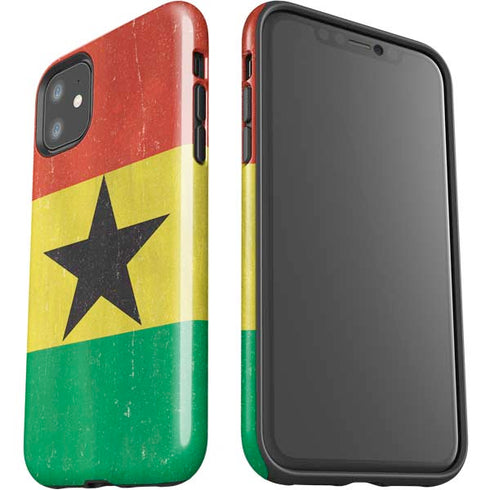 Ghana Flag Distressed iPhone 11 Impact Case