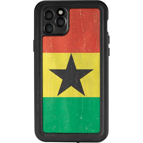 Ghana Flag Distressed iPhone 11 Pro Max Waterproof Case