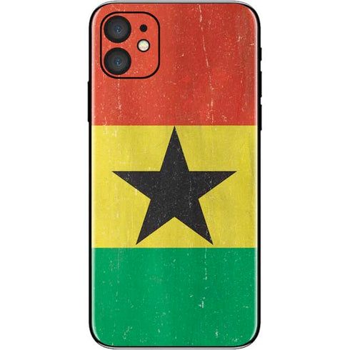 Ghana Flag Distressed iPhone 11 Skin