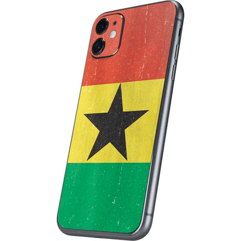 Ghana Flag Distressed iPhone 11 Skin