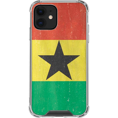 Ghana Flag Distressed iPhone 12 Clear Case