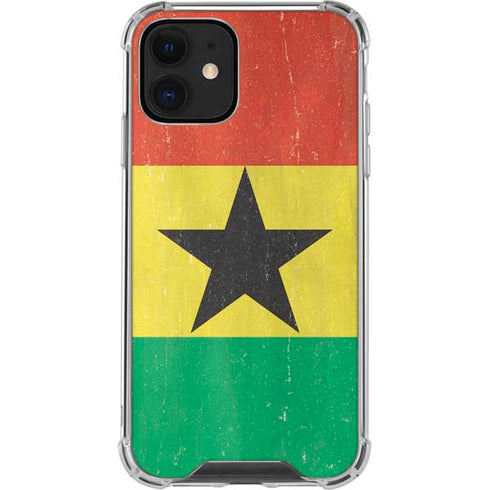 Ghana Flag Distressed iPhone 12 Mini Clear Case