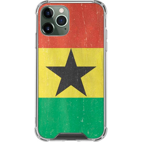 Ghana Flag Distressed iPhone 12 Pro Clear Case