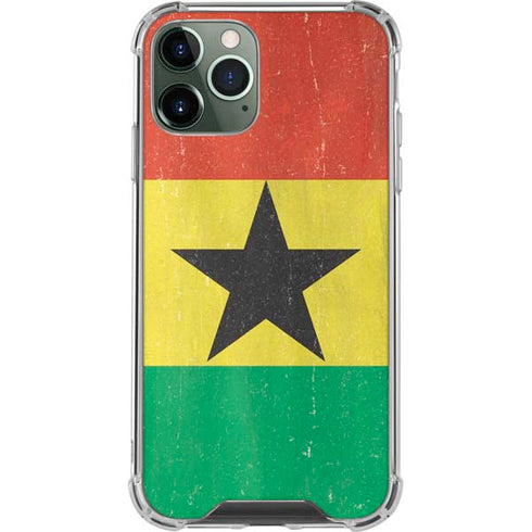 Ghana Flag Distressed iPhone 12 Pro Max Clear Case