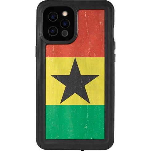 Ghana Flag Distressed iPhone 12 Pro Max Waterproof Case